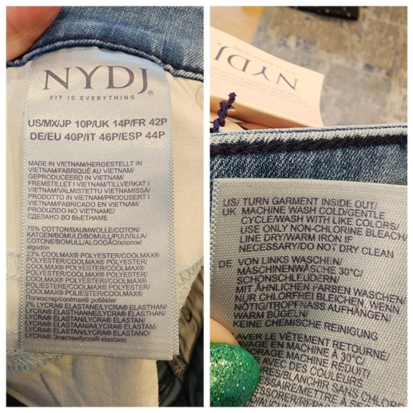 NWT NYDJ Strech Denim Capris. Women's size 10P. Lift and tuck. - Picture 16 of 16